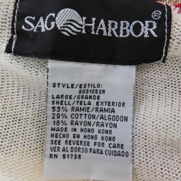 Sag Harbor Size Large  Cardigan with Attached Cami Sweater Ivory Modest - Picture 4 of 5